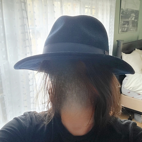 Vintage Bailey of Hollywood Litefelt Packable Water Repellent Small Navy Fedora - Picture 2 of 9